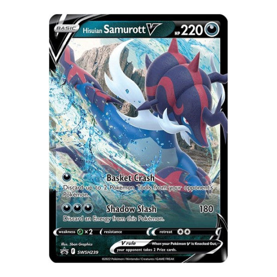 Hisuian Samurott V SWSH239 (SWSD) #SWSH239 Promo (Holofoil Near Mint) SWSH: Sword & Shield Promo Cards Pokemon: 2019