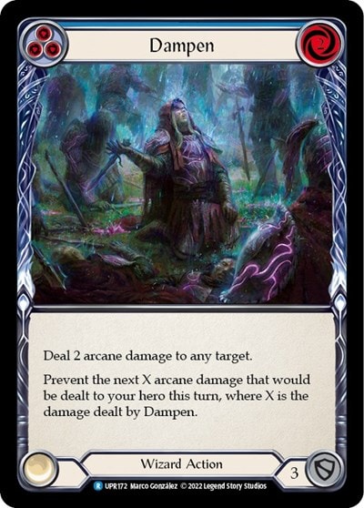 Dampen Blue (UPR) #UPR172 Rare (Lightly Played) Uprising Flesh and Blood TCG: 2022