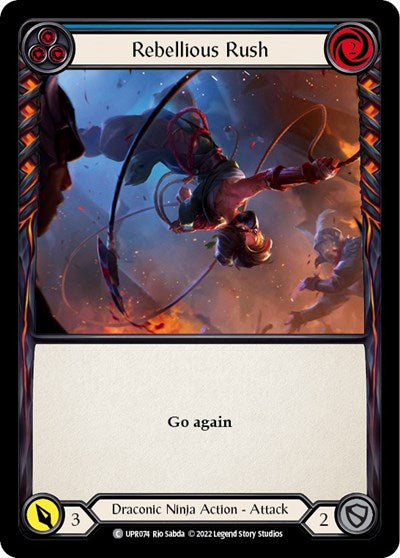 Rebellious Rush Blue (UPR) #UPR074 Common (Lightly Played) Uprising Flesh and Blood TCG: 2022