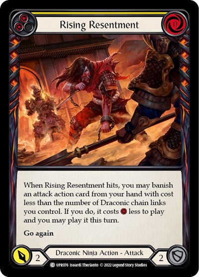 Rising Resentment Yellow (UPR) #UPR076 Common (Lightly Played) Uprising Flesh and Blood TCG: 2022