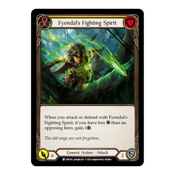 Fyendal's Fighting Spirit (Yellow) (UPR) #UPR195 Rare (Rainbow Foil Near Mint) Uprising Flesh and Blood TCG: 2022