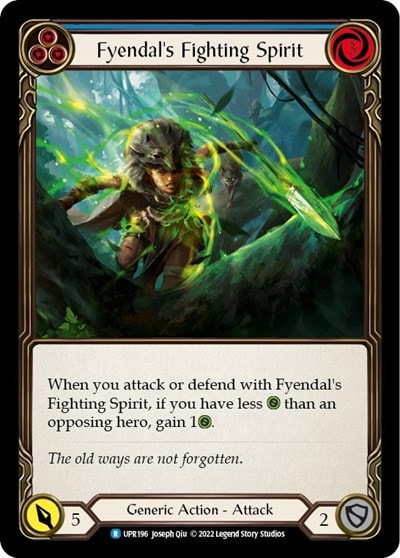 Fyendals Fighting Spirit Blue (UPR) #UPR196 Rare (Lightly Played) Uprising Flesh and Blood TCG: 2022