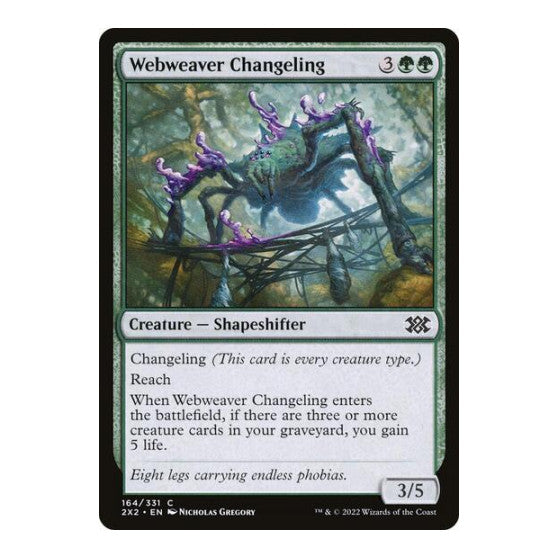 Webweaver Changeling (2X2) #164 Common (Lightly Played) Double Masters 2022 Magic: The Gathering: 2022