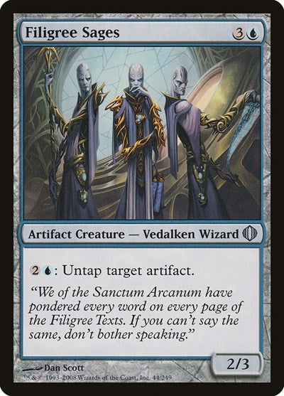 Filigree Sages (ALA) #44 Uncommon (Lightly Played) Shards of Alara Magic: The Gathering: 2008