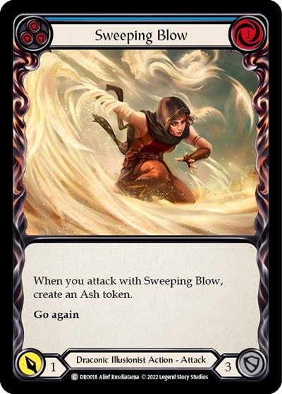 Sweeping Blow (Blue) (DRO) #DRO018 Common (Lightly Played) Blitz Deck: Uprising - Dromai Flesh and Blood TCG: 2022