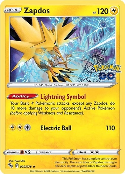 Zapdos (PGO) #029/078 Holo Rare Pokemon GO Pokemon: 2022
