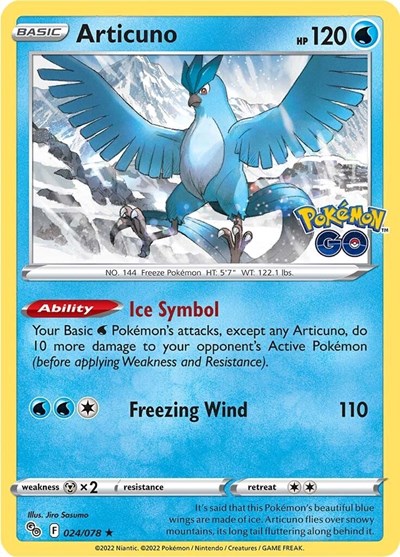 2022 Pokemon: Pokemon GO (PGO) - Articuno (#024/078, Holo Rare)