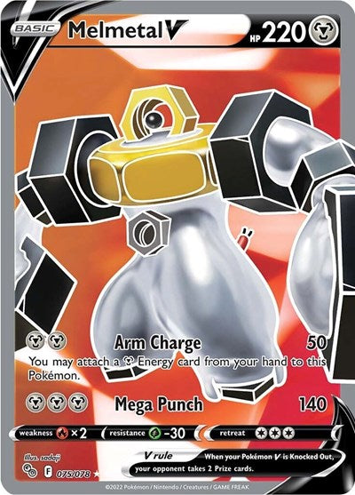 Melmetal V Full Art (PGO) #075/078 Ultra Rare (Holofoil Near Mint) Pokemon GO Pokemon: 2022