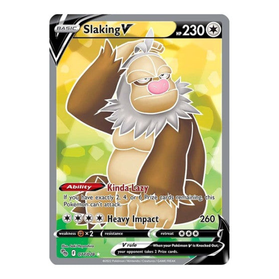 Slaking V (Full Art) (PGO) #077/078 Ultra Rare (Holofoil Near Mint) Pokemon GO Pokemon: 2022
