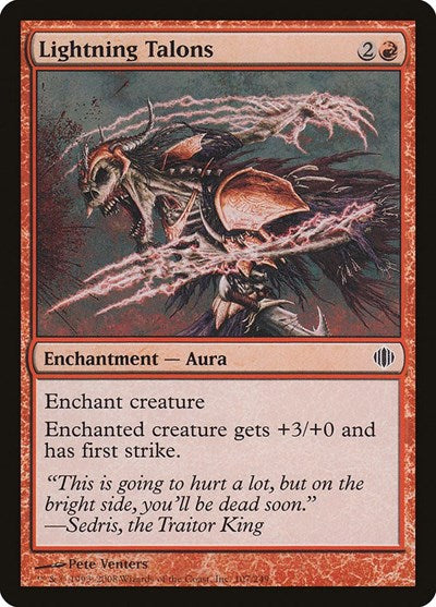 Lightning Talons (ALA) #107 Common Shards of Alara Magic: The Gathering: 2008