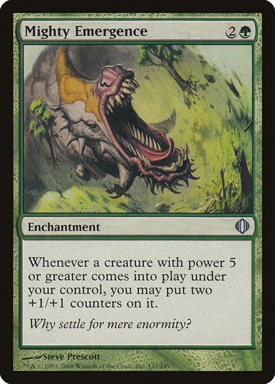 Mighty Emergence (ALA) #137 Uncommon (Moderately Played) Shards of Alara Magic: The Gathering: 2008
