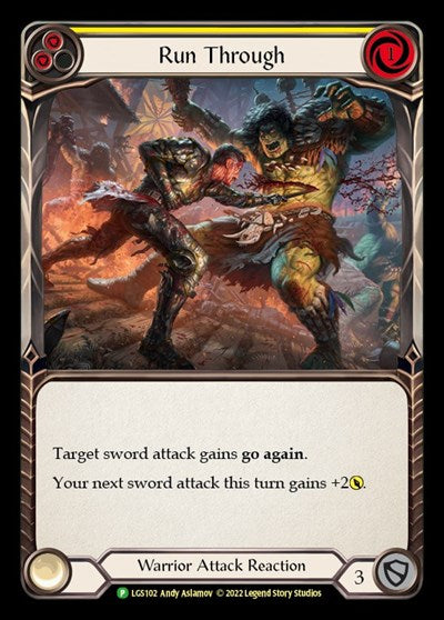 Run Through - LGS102 (PR) #LGS102 Promo (Rainbow Foil Near Mint) Flesh and Blood: Promo Cards Flesh and Blood TCG: 2019