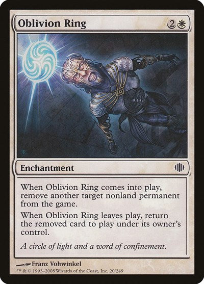 Oblivion Ring (ALA) #20 Common (Moderately Played) Shards of Alara Magic: The Gathering: 2008