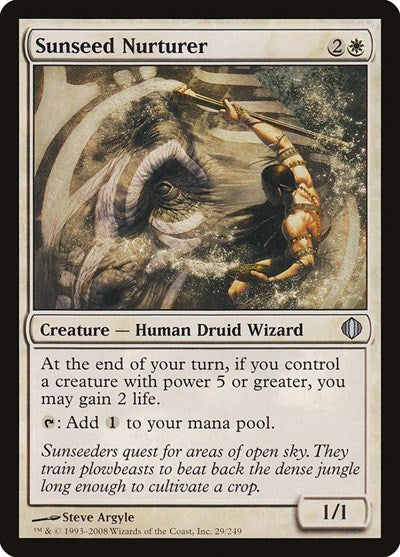 Sunseed Nurturer (ALA) #29 Uncommon (Moderately Played) Shards of Alara Magic: The Gathering: 2008