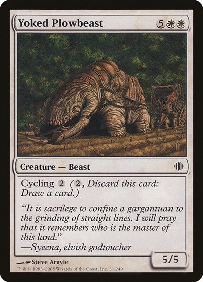 Yoked Plowbeast (ALA) #31 Common Shards of Alara Magic: The Gathering: 2008