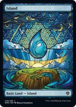 Island Showcase (DMU) #278 Land (Foil Near Mint) Dominaria United Magic: The Gathering: 2022