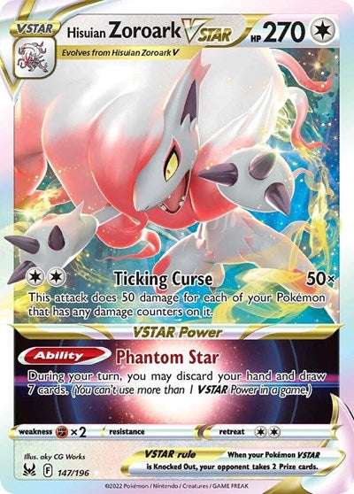 Hisuian Zoroark VSTAR (SWSH11) #147/196 Ultra Rare (Holofoil Near Mint) SWSH11: Lost Origin Pokemon: 2022