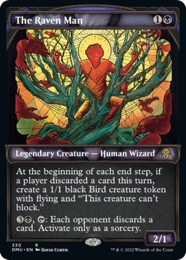 The Raven Man Textured Foil (DMU) #330 Rare (Foil Lightly Played) Dominaria United Magic: The Gathering: 2022