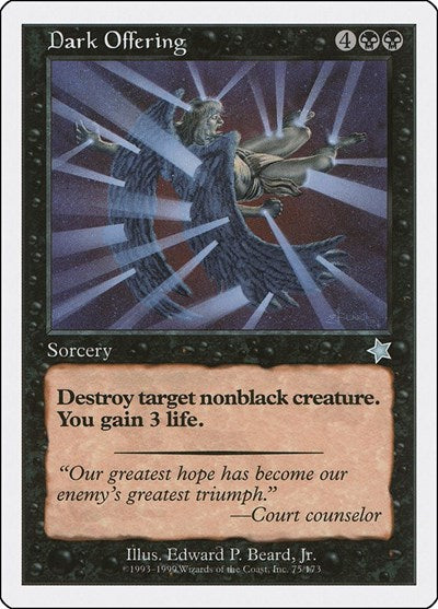 Dark Offering (S99) #75 Uncommon (Moderately Played) Starter 1999 Magic: The Gathering: 1999