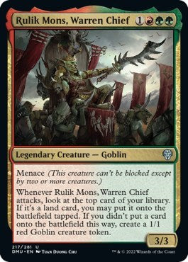 Rulik Mons Warren Chief (DMU) #217 Uncommon (Lightly Played) Dominaria United Magic: The Gathering: 2022