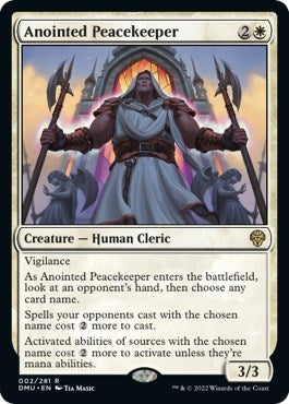2022 Magic: Dominaria United (DMU) - Anointed Peacekeeper (#2, Rare)