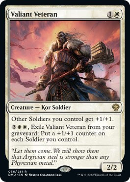 Valiant Veteran (DMU) #38 Rare Dominaria United Magic: The Gathering: 2022