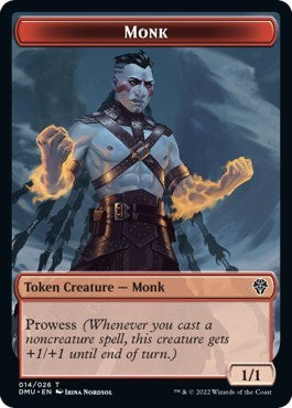 Monk Token (DMU) #14 T (Lightly Played) Dominaria United Magic: The Gathering: 2022