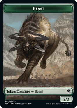 Beast Token (DMU) #16 T (Lightly Played) Dominaria United Magic: The Gathering: 2022