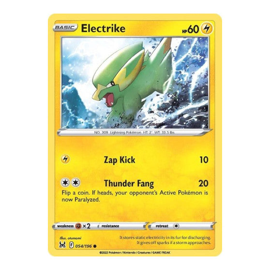 Electrike (SWSH11) #054/196 Common (Reverse Holofoil Moderately Played) SWSH11: Lost Origin Pokemon: 2022