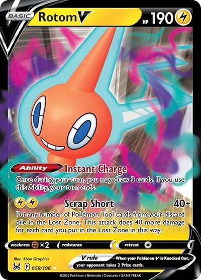 Rotom V (SWSH11) #058/196 Ultra Rare SWSH11: Lost Origin Pokemon: 2022
