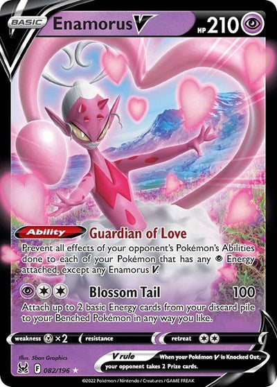 Enamorus V (SWSH11) #082/196 Ultra Rare (Holofoil Near Mint) SWSH11: Lost Origin Pokemon: 2022
