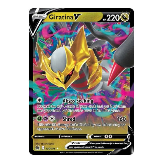Giratina V (SWSH11) #130/196 Ultra Rare (Holofoil Near Mint) SWSH11: Lost Origin Pokemon: 2022