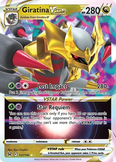 Giratina VSTAR (SWSH11) #131/196 Ultra Rare (Holofoil Near Mint) SWSH11: Lost Origin Pokemon: 2022