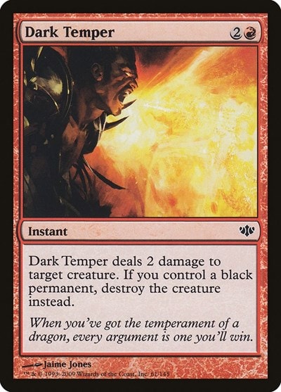 Dark Temper (CON) #61 Common (Heavily Played) Conflux Magic: The Gathering: 2009