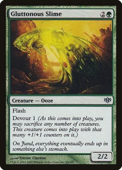 Gluttonous Slime (CON) #83 Uncommon (Moderately Played) Conflux Magic: The Gathering: 2009