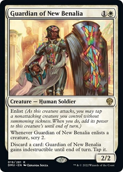 Guardian of New Benalia (PPDMU) #19p Rare (Lightly Played) Promo Pack: Dominaria United Magic: The Gathering: 2022