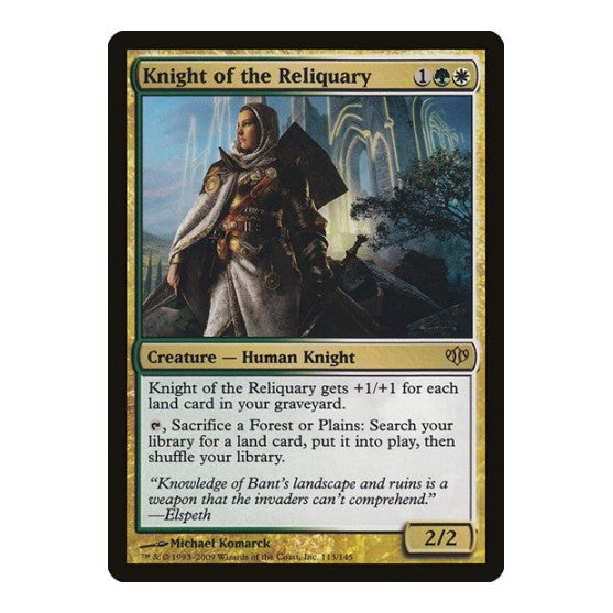 Knight of the Reliquary (CON) #113 Rare (Moderately Played) Conflux Magic: The Gathering: 2009