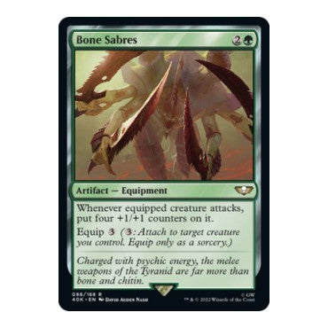 Bone Sabres (Surge Foil) (40K) #88 Rare (Foil Near Mint) Universes Beyond: Warhammer 40,000 Magic: The Gathering: 2022