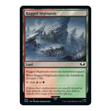 Rugged Highlands (40K) #292 Common Universes Beyond: Warhammer 40,000 Magic: The Gathering: 2022