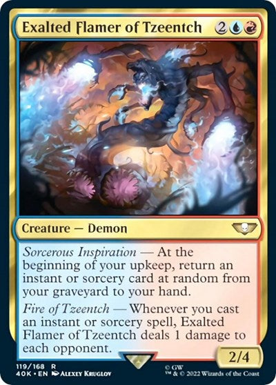 Exalted Flamer of Tzeentch (40K) #119 Rare (Near Mint) Universes Beyond: Warhammer 40,000 Magic: The Gathering: 2022