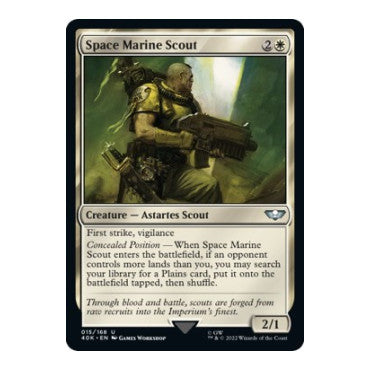 Space Marine Scout (40K) #15 Uncommon (Lightly Played) Universes Beyond: Warhammer 40,000 Magic: The Gathering: 2022