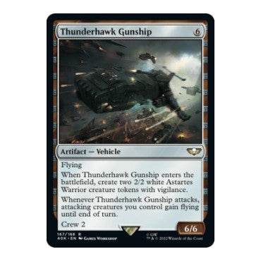 Thunderhawk Gunship (40K) #167 Rare (Lightly Played) Universes Beyond: Warhammer 40,000 Magic: The Gathering: 2022
