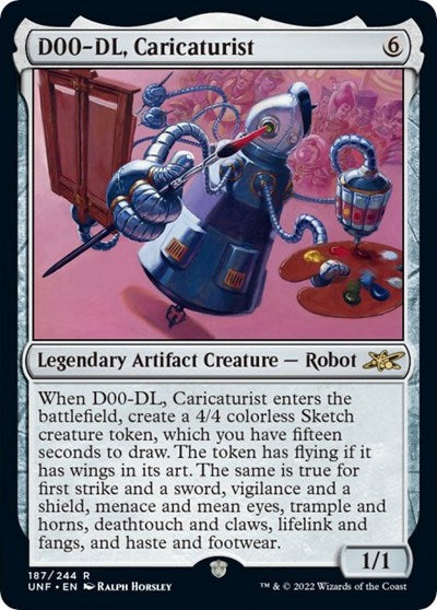 D00 DL Caricaturist (UNF) #187 Rare (Lightly Played) Unfinity Magic: The Gathering: 2022