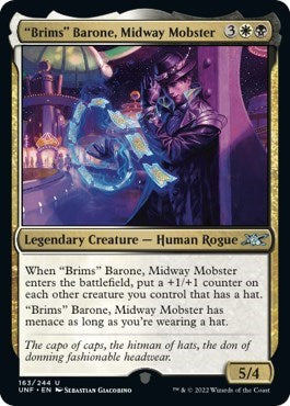 Brims Barone Midway Mobster (UNF) #163 Uncommon (Lightly Played) Unfinity Magic: The Gathering: 2022