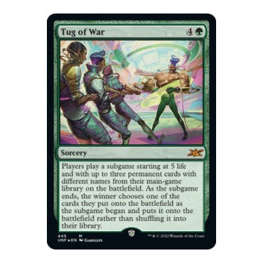 Tug of War Galaxy Foil (UNF) #445 Mythic Rare (Foil Near Mint) Unfinity Magic: The Gathering: 2022