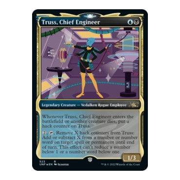 Truss, Chief Engineer (Showcase) (Galaxy Foil) (UNF) #523 Rare (Foil Near Mint) Unfinity Magic: The Gathering: 2022