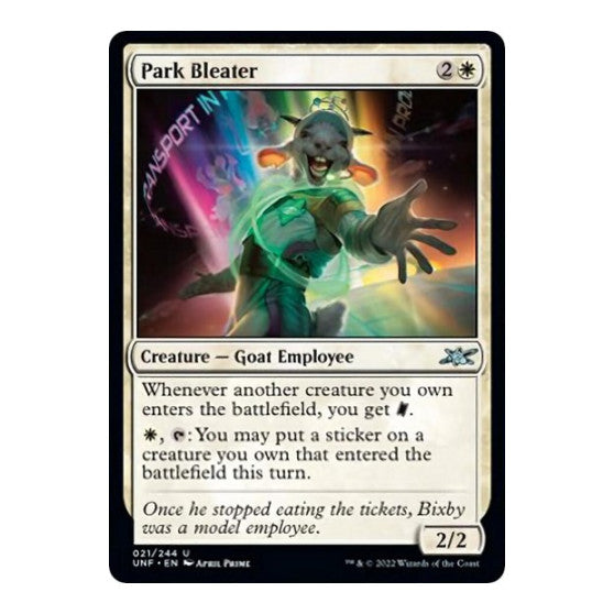 Park Bleater (UNF) #21 Uncommon (Foil Lightly Played) Unfinity Magic: The Gathering: 2022