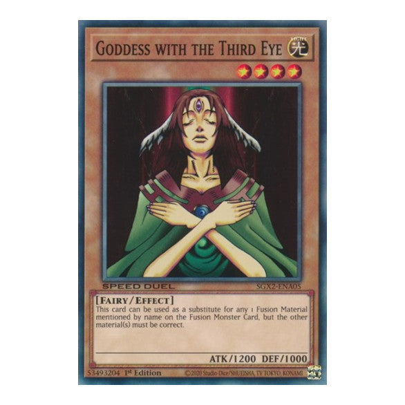 Goddess with the Third Eye (SGX2) #SGX2-ENA05 Common (1st Edition Lightly Played) Speed Duel GX: Midterm Paradox YuGiOh: 2022