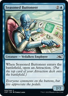 Seasoned Buttoneer (UNF) #58 Common (Lightly Played) Unfinity Magic: The Gathering: 2022