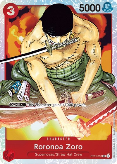 Roronoa Zoro (ST-01) #ST01-013 Secret Rare (Foil Near Mint) Starter Deck 1: Straw Hat Crew One Piece Card Game: 2022